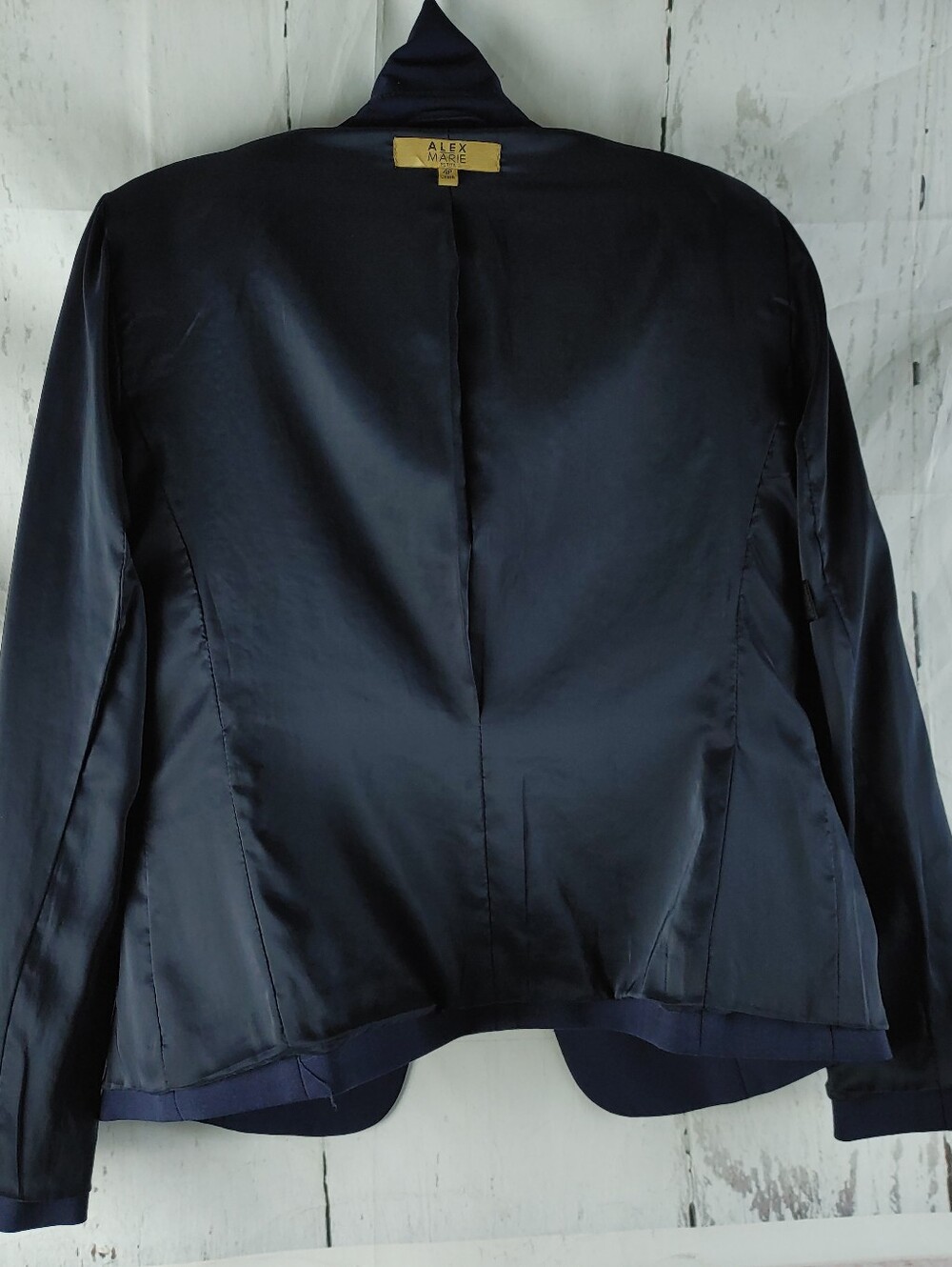 Alex Evenings Navy Blue Tailored Blazer Size 4P - Picture 13 of 16